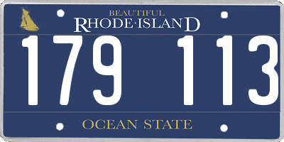 RI license plate 179113