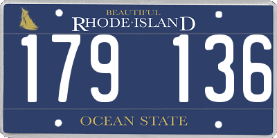 RI license plate 179136