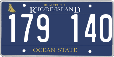 RI license plate 179140
