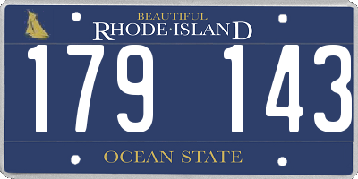 RI license plate 179143
