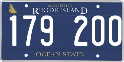 RI license plate 179200