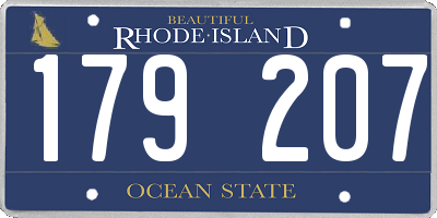 RI license plate 179207