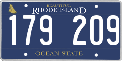 RI license plate 179209