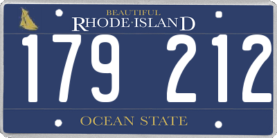 RI license plate 179212