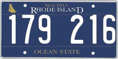 RI license plate 179216