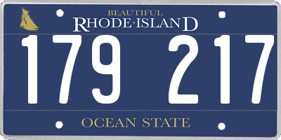 RI license plate 179217