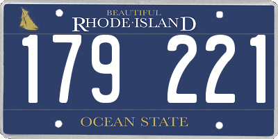 RI license plate 179221