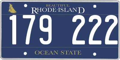 RI license plate 179222