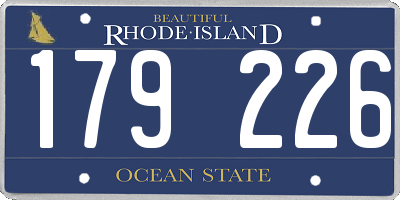 RI license plate 179226