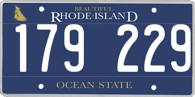 RI license plate 179229