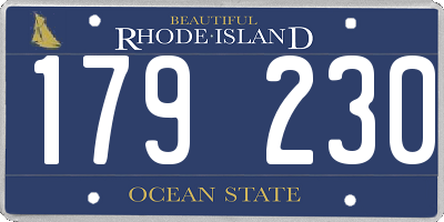 RI license plate 179230
