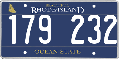 RI license plate 179232