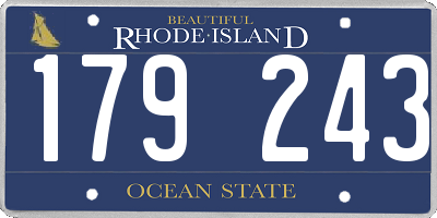 RI license plate 179243