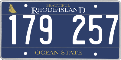 RI license plate 179257