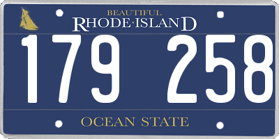 RI license plate 179258
