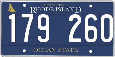 RI license plate 179260