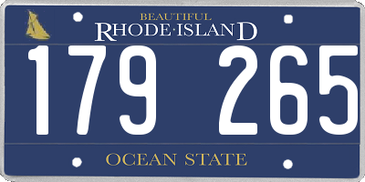 RI license plate 179265
