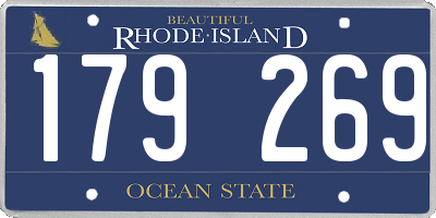 RI license plate 179269