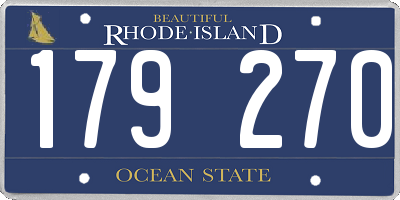 RI license plate 179270