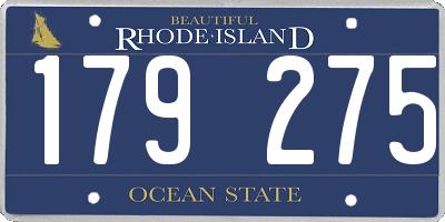 RI license plate 179275