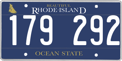 RI license plate 179292