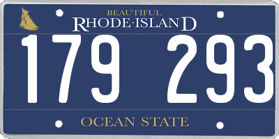 RI license plate 179293