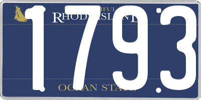 RI license plate 1793