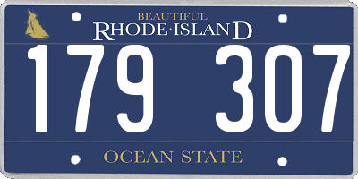 RI license plate 179307