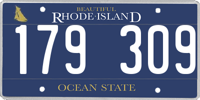 RI license plate 179309