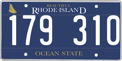 RI license plate 179310