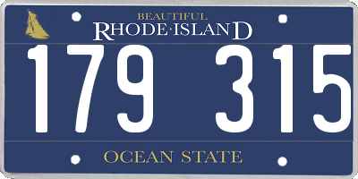 RI license plate 179315