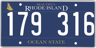 RI license plate 179316