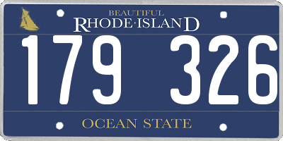 RI license plate 179326