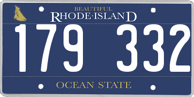RI license plate 179332
