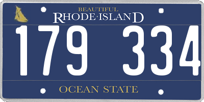 RI license plate 179334