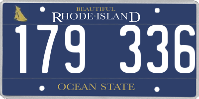 RI license plate 179336