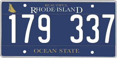 RI license plate 179337