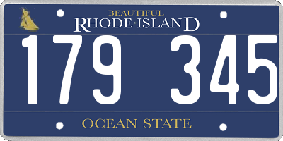 RI license plate 179345
