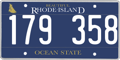 RI license plate 179358