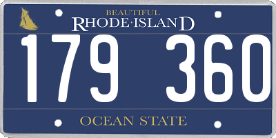 RI license plate 179360