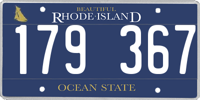 RI license plate 179367