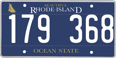 RI license plate 179368
