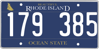 RI license plate 179385