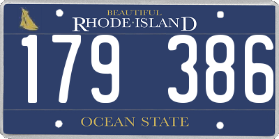 RI license plate 179386