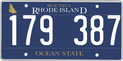 RI license plate 179387