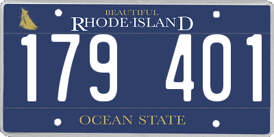 RI license plate 179401