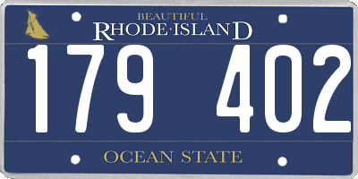 RI license plate 179402