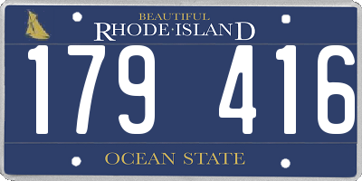 RI license plate 179416