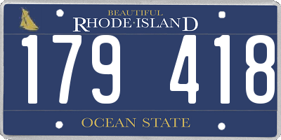 RI license plate 179418