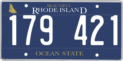 RI license plate 179421